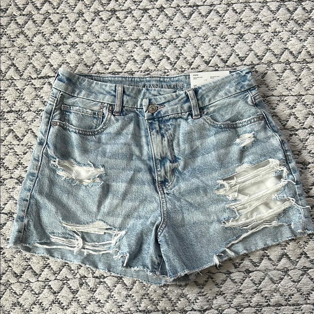Denim Blue Distressed Women Shorts